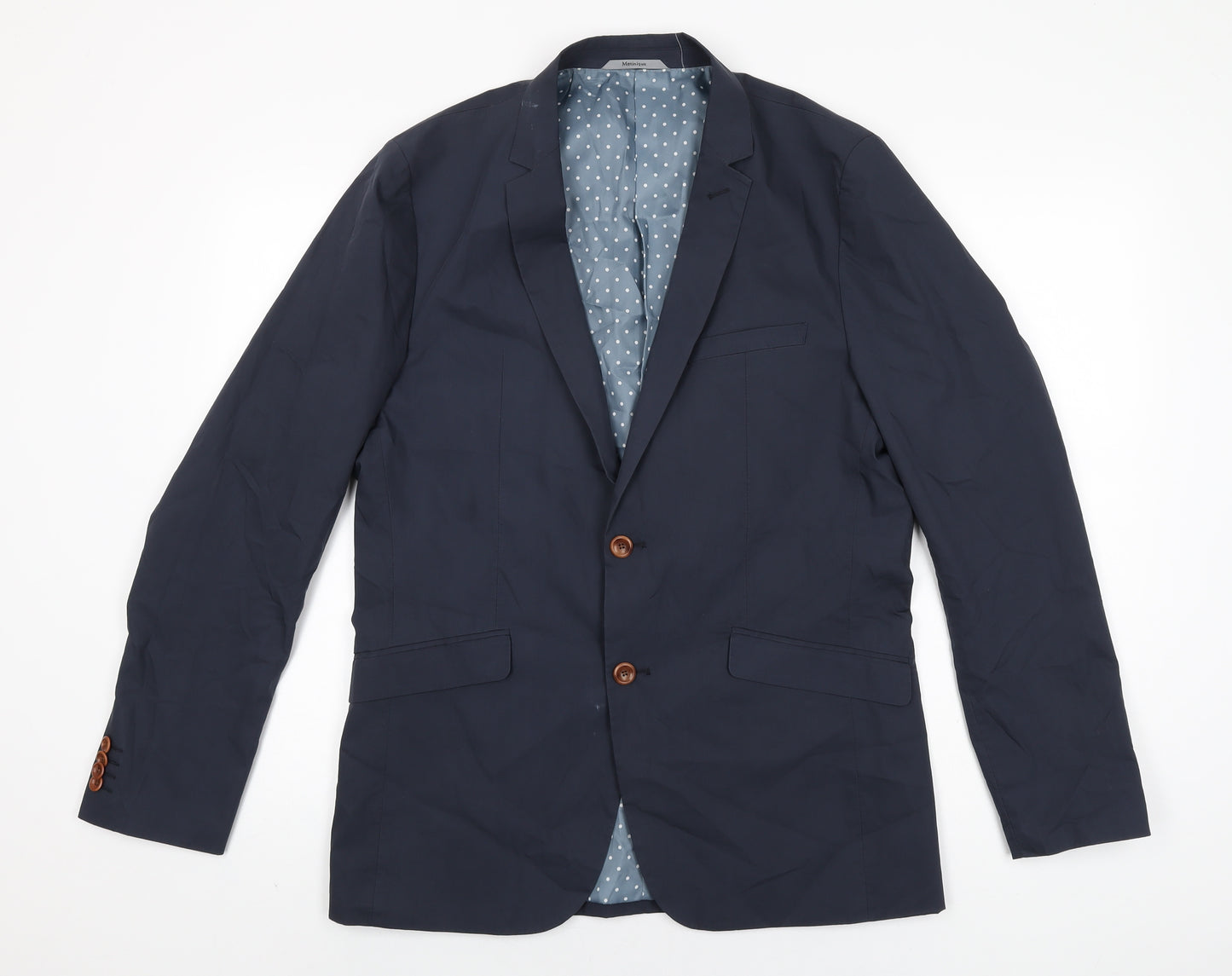 Matinique Mens Blue Cotton Jacket Suit Jacket Size 40 Regular