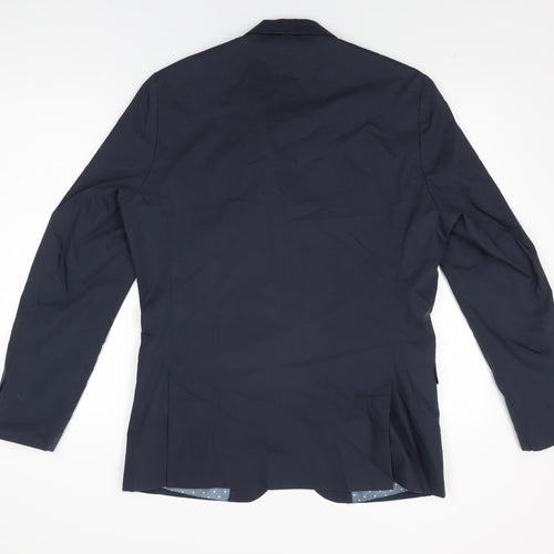 Matinique Mens Blue Cotton Jacket Suit Jacket Size 40 Regular
