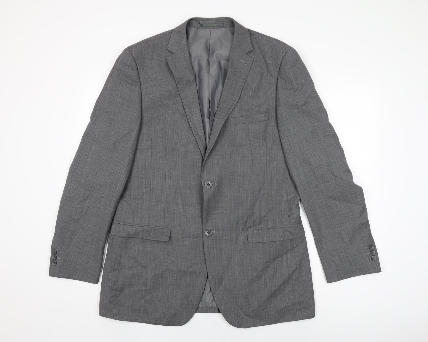 NEXT Mens Grey Polyester Jacket Suit Jacket Size 40 Regular