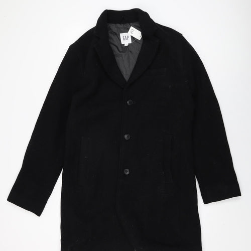 Gap Womens Black Overcoat Coat Size M Button