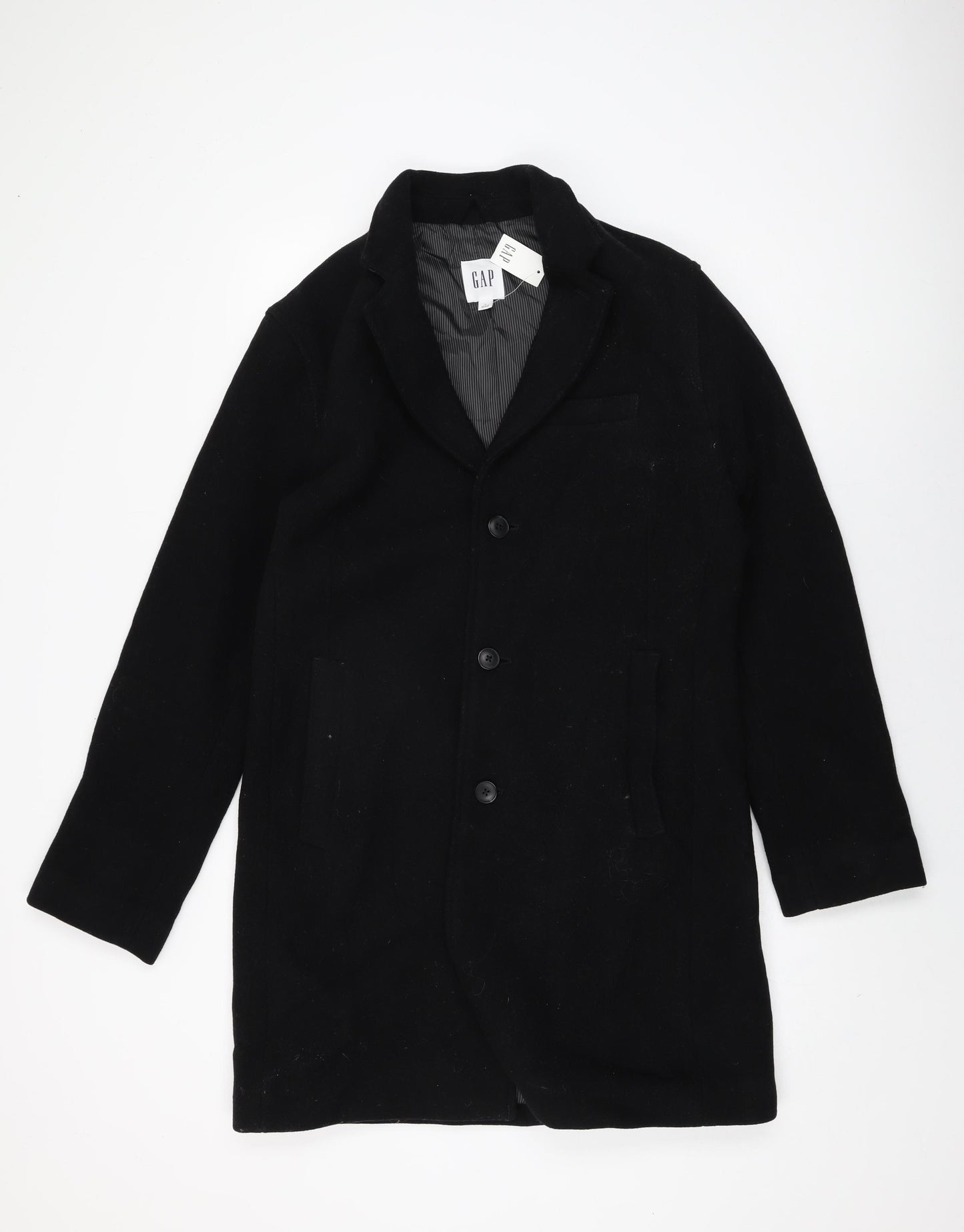 Gap Womens Black Overcoat Coat Size M Button