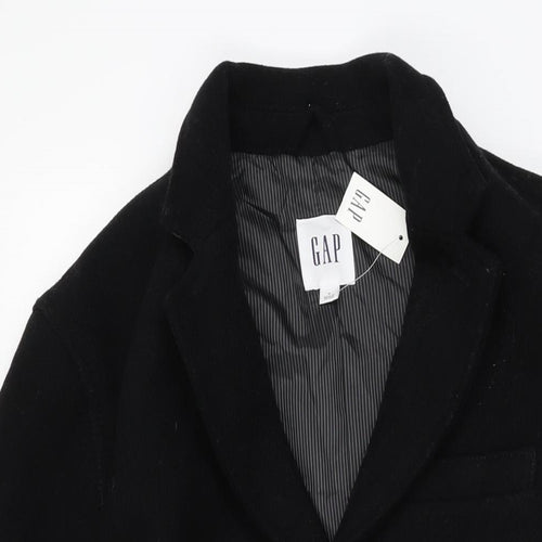 Gap Womens Black Overcoat Coat Size M Button