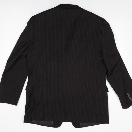 Taylor & Wright Mens Brown Striped Polyester Jacket Suit Jacket Size 44 Regular