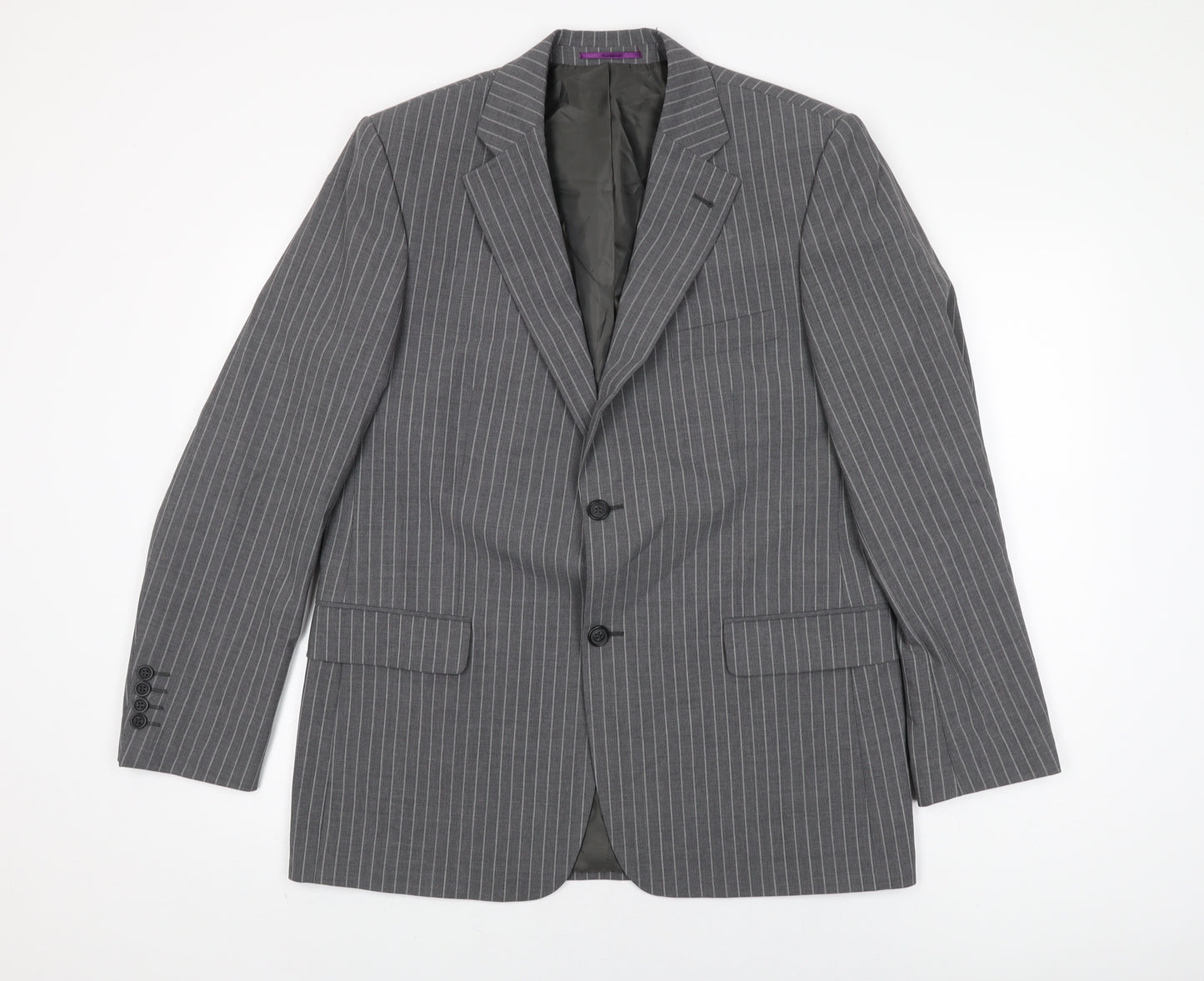 Taylor & Wright Mens Grey Striped Wool Jacket Suit Jacket Size 40 Regular