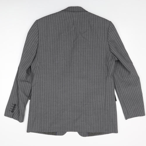 Taylor & Wright Mens Grey Striped Wool Jacket Suit Jacket Size 40 Regular