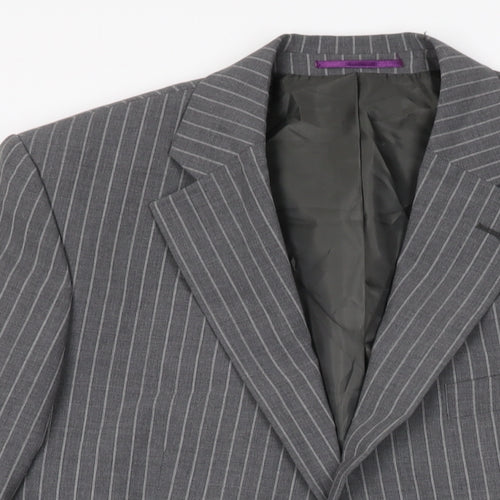 Taylor & Wright Mens Grey Striped Wool Jacket Suit Jacket Size 40 Regular