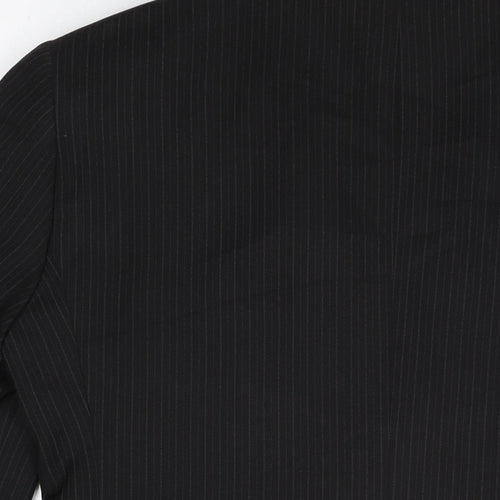 Taylor & Wright Mens Black Striped Polyester Jacket Suit Jacket Size 38 Regular