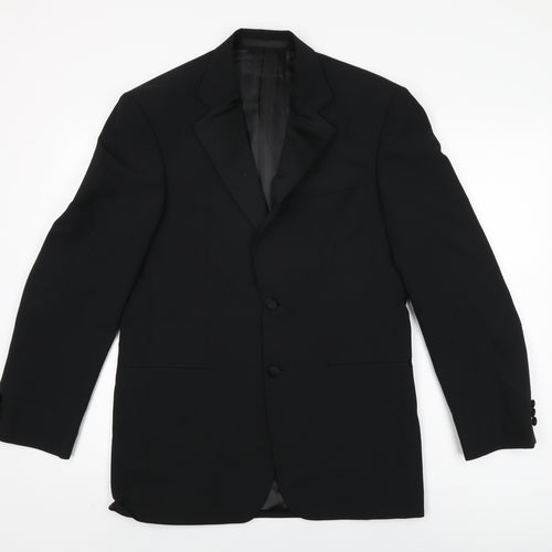 Marks and Spencer Mens Black Polyester Jacket Suit Jacket Size 36 Regular