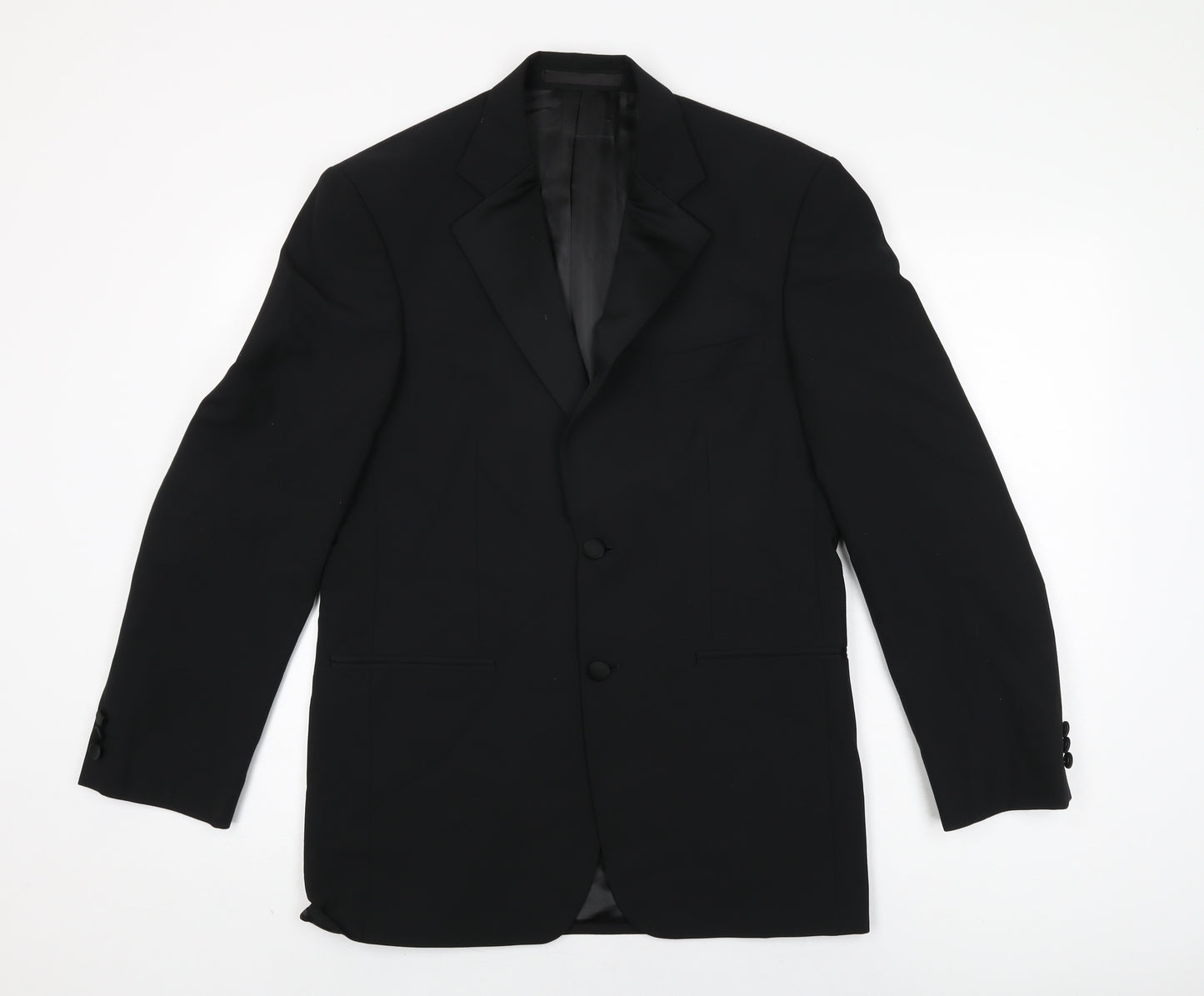 Marks and Spencer Mens Black Polyester Jacket Suit Jacket Size 36 Regular