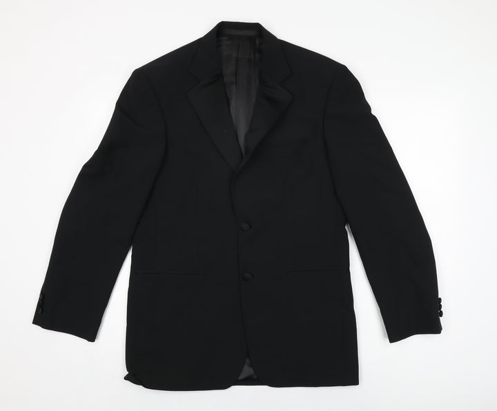 Marks and Spencer Mens Black Polyester Jacket Suit Jacket Size 36 Regular