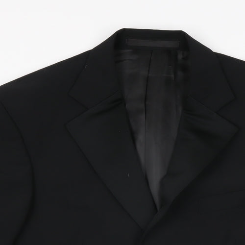 Marks and Spencer Mens Black Polyester Jacket Suit Jacket Size 36 Regular