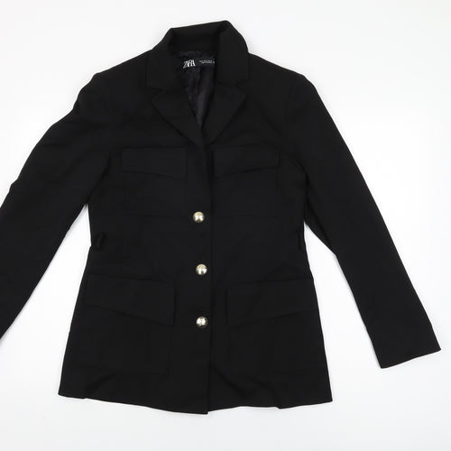 Zara Womens Black Jacket Size M Button