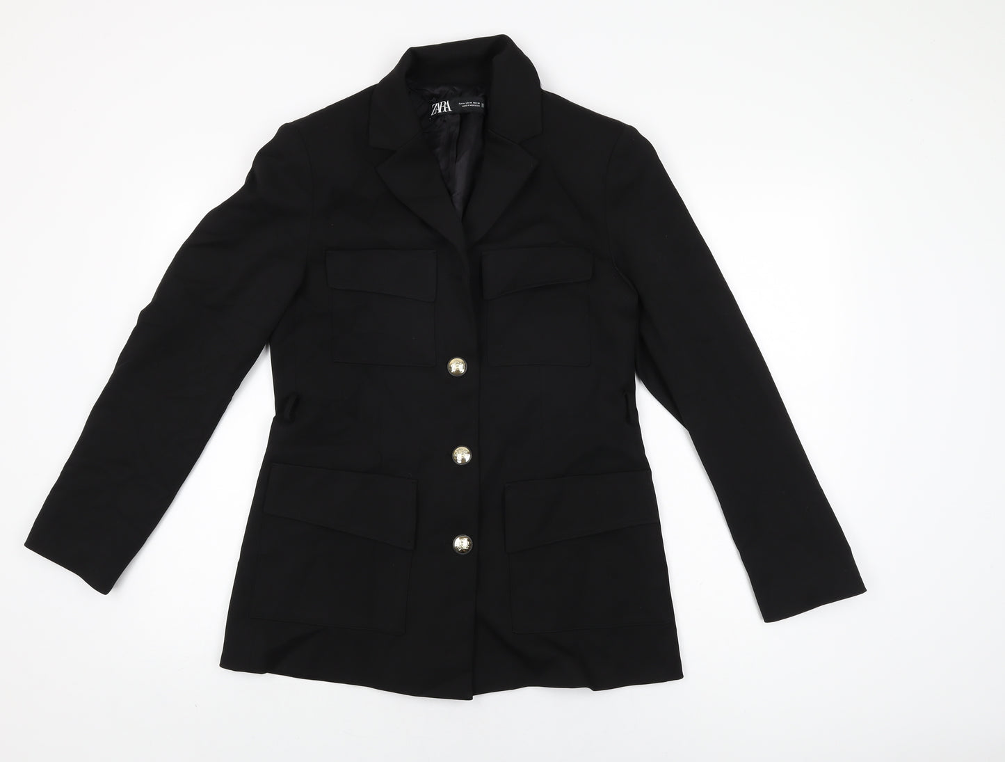 Zara Womens Black Jacket Size M Button