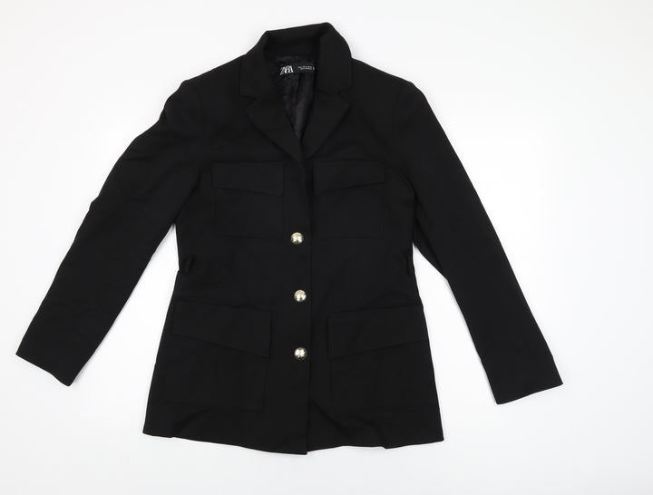 Zara Womens Black Jacket Size M Button