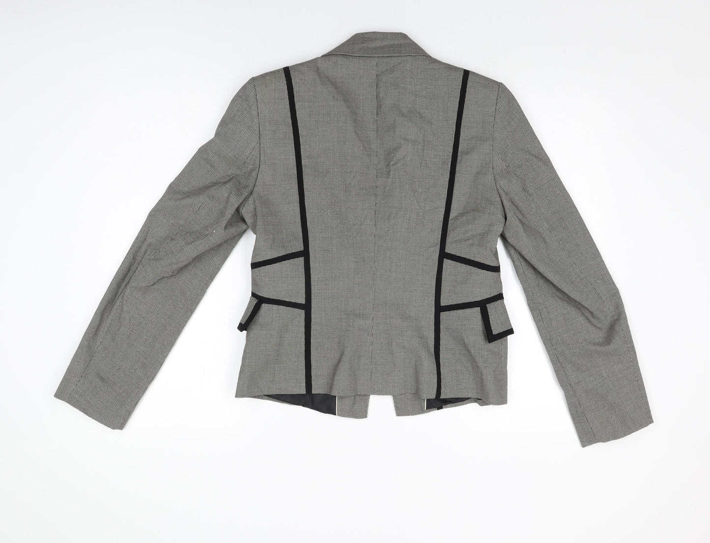 Marks and Spencer Womens Grey Geometric Jacket Blazer Size 12 Button