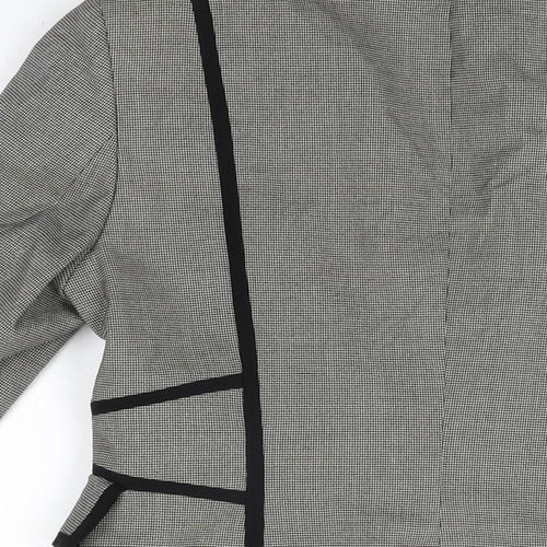 Marks and Spencer Womens Grey Geometric Jacket Blazer Size 12 Button