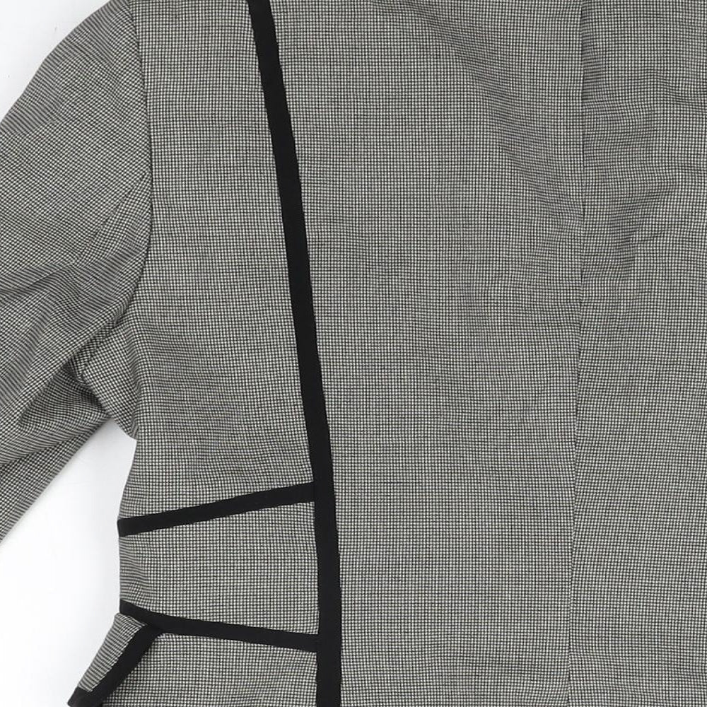 Marks and Spencer Womens Grey Geometric Jacket Blazer Size 12 Button
