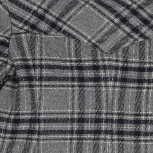 Autograph Womens Grey Plaid Overcoat Coat Size 14 Button