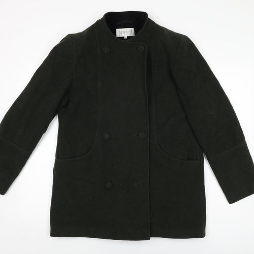 EWM Womens Green Overcoat Coat Size 12 Button