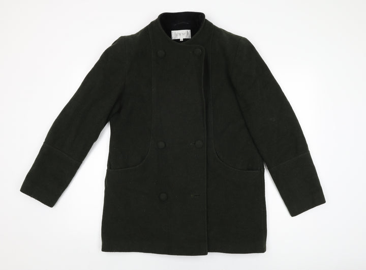 EWM Womens Green Overcoat Coat Size 12 Button