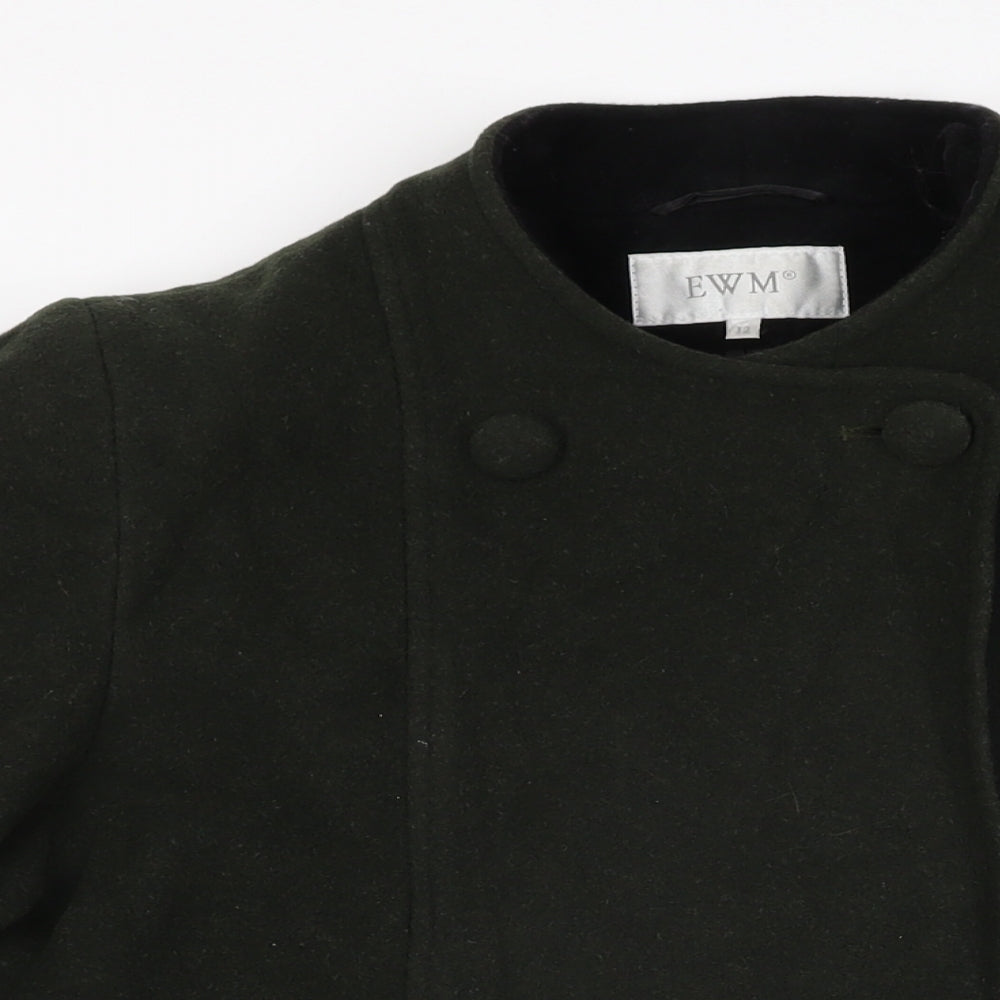 EWM Womens Green Overcoat Coat Size 12 Button