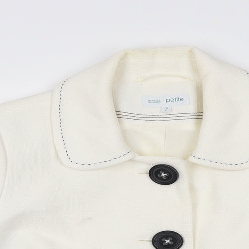 Marks and Spencer Womens Ivory Jacket Size 14 Button
