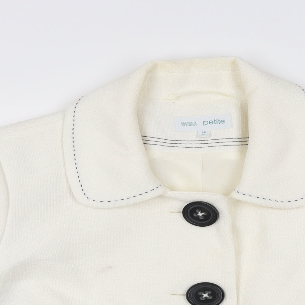 Marks and Spencer Womens Ivory Jacket Size 14 Button