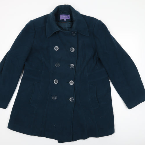Autonomy Womens Green Overcoat Coat Size 18 Button