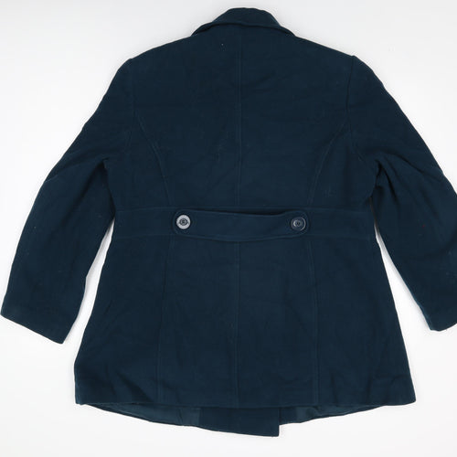 Autonomy Womens Green Overcoat Coat Size 18 Button