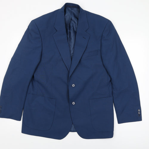 Gurteen Mens Blue Polyester Jacket Suit Jacket Size 40 Regular
