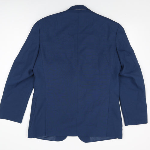 Gurteen Mens Blue Polyester Jacket Suit Jacket Size 40 Regular