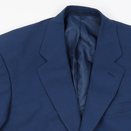 Gurteen Mens Blue Polyester Jacket Suit Jacket Size 40 Regular
