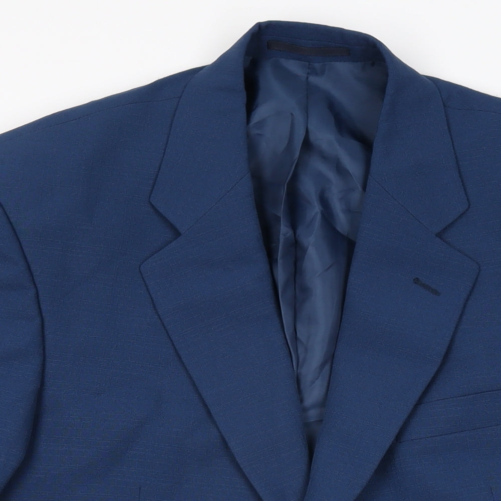 Gurteen Mens Blue Polyester Jacket Suit Jacket Size 40 Regular