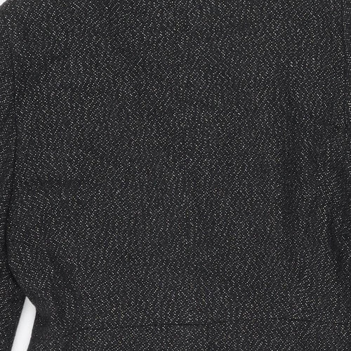 Zara Womens Black Overcoat Coat Size L Button