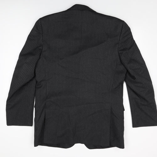 Debenhams Mens Black Striped Wool Jacket Suit Jacket Size 42 Regular