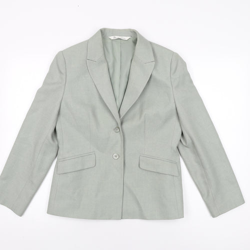 BHS Womens Green Polyester Jacket Suit Jacket Size 10
