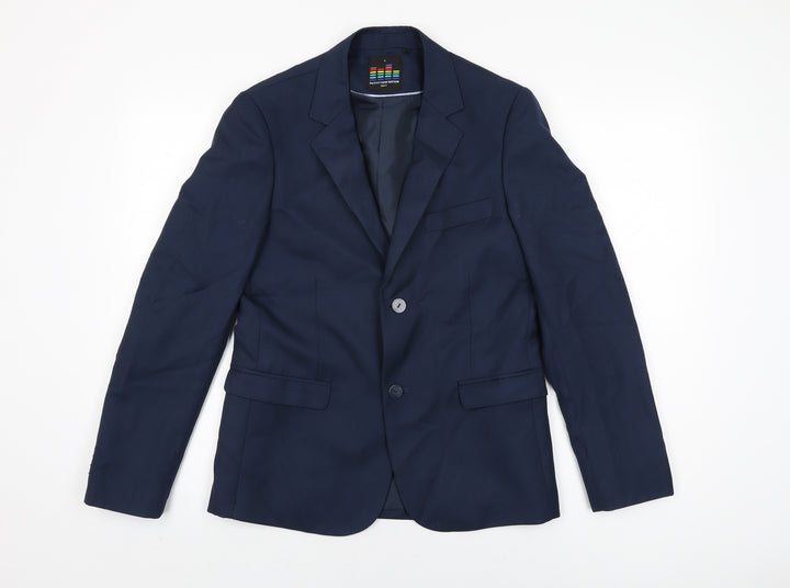 Outfitters Nation Mens Blue Polyester Jacket Suit Jacket Size S Regular