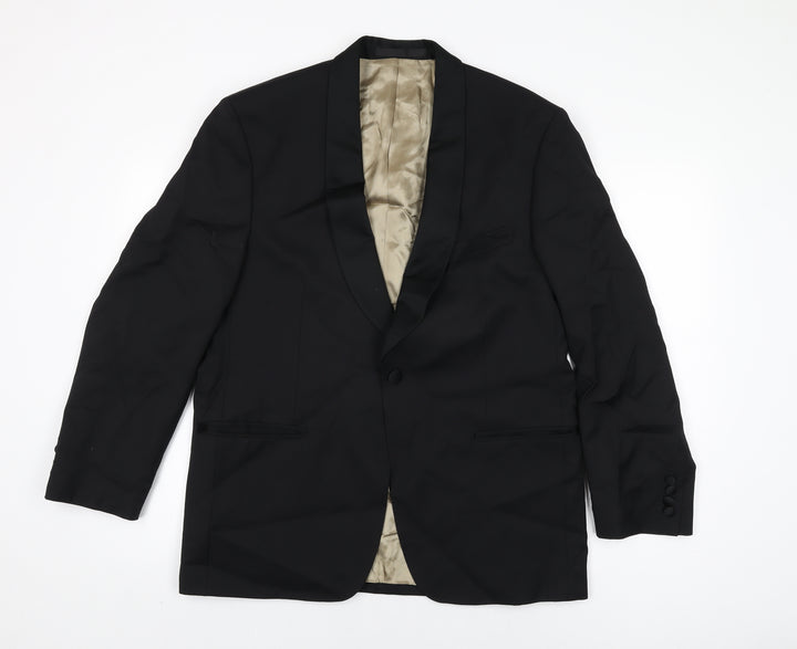 Marks and Spencer Mens Black Wool Jacket Suit Jacket Size 40 Regular