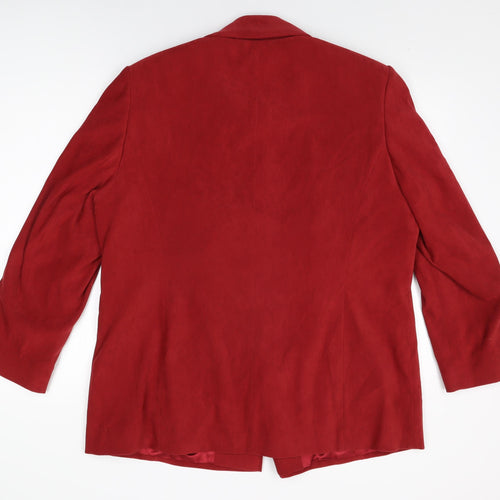 Ann Harvey Womens Red Overcoat Coat Size 18 Button