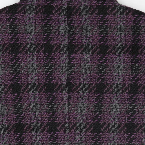 Isle Womens Purple Geometric Jacket Coat Size 12 Button