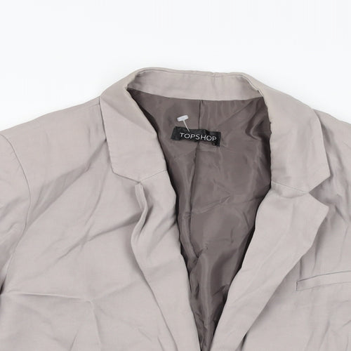 Topshop Womens Grey Jacket Blazer Size 16 Button