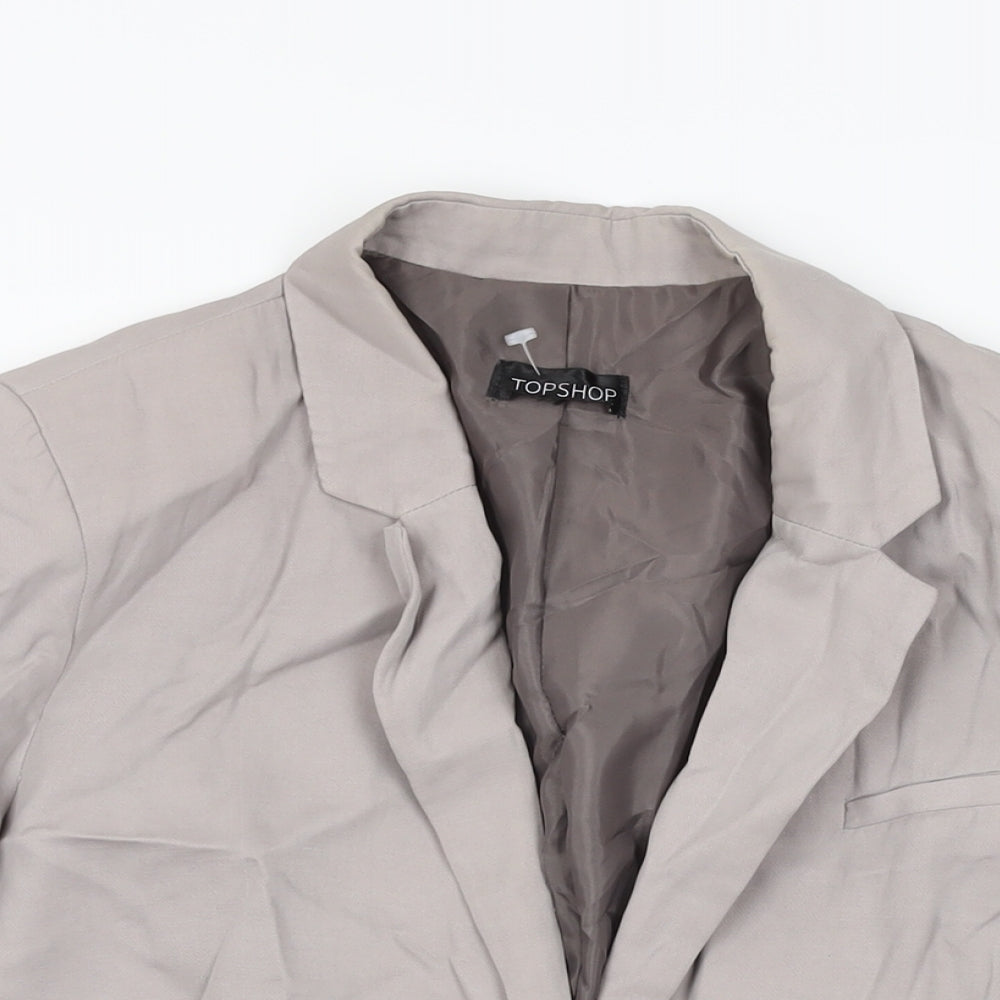 Topshop Womens Grey Jacket Blazer Size 16 Button
