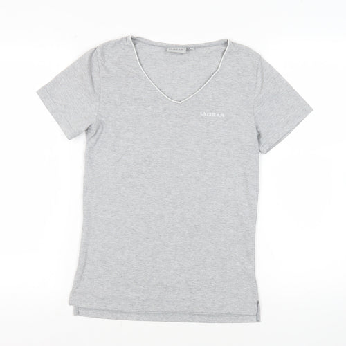 LA Gear Womens Grey Cotton Basic T-Shirt Size 12 V-Neck - Logo