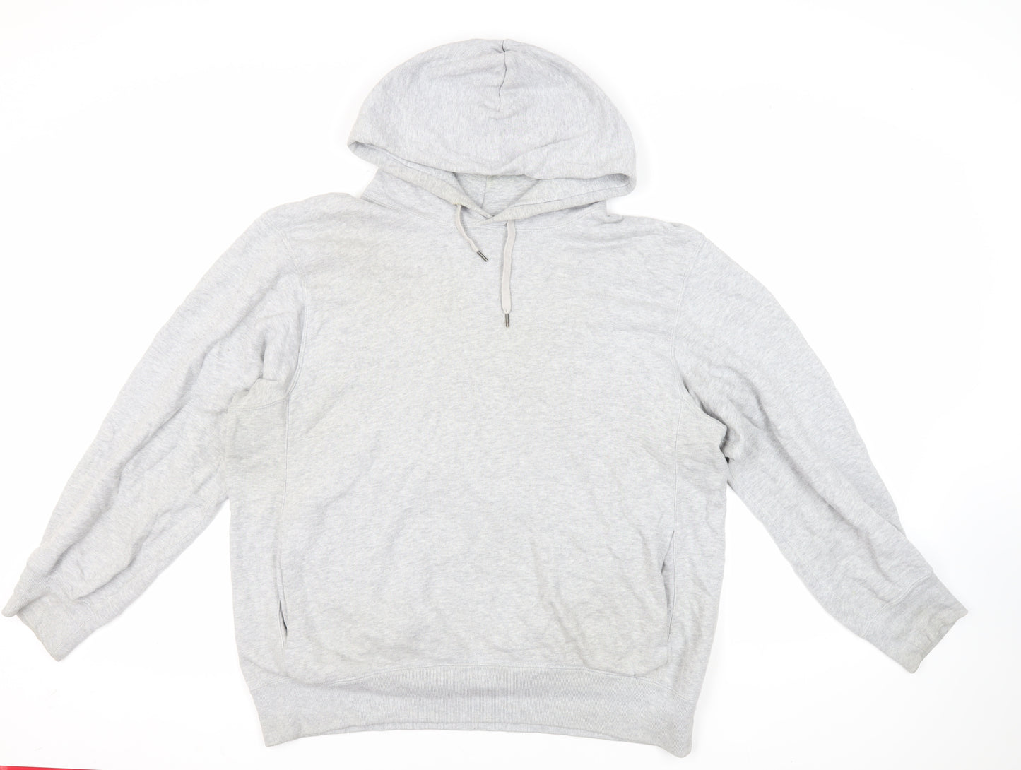 Uniqlo Mens Grey Cotton Pullover Hoodie Size XL