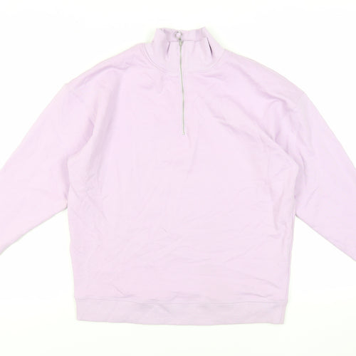 Marks and Spencer Womens Purple Cotton Pullover Sweatshirt Size 8 Zip
