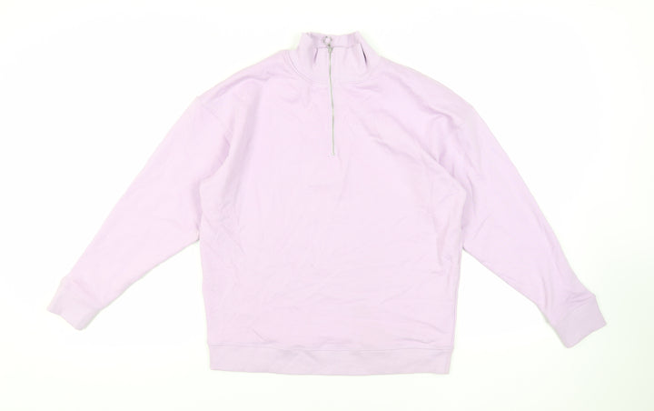Marks and Spencer Womens Purple Cotton Pullover Sweatshirt Size 8 Zip