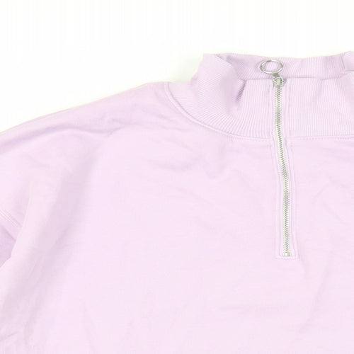 Marks and Spencer Womens Purple Cotton Pullover Sweatshirt Size 8 Zip