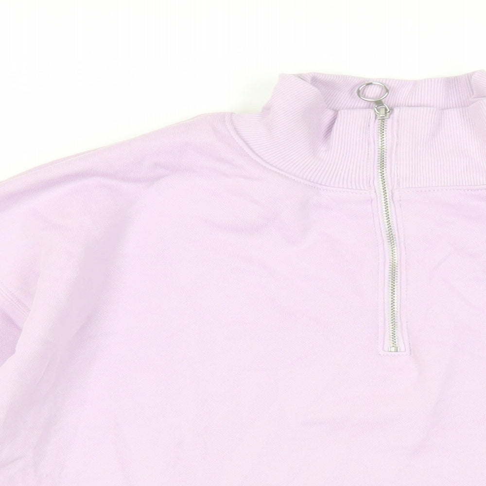 Marks and Spencer Womens Purple Cotton Pullover Sweatshirt Size 8 Zip