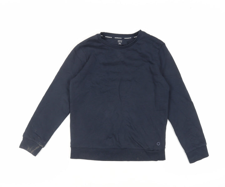 GOODMOVE Boys Blue Cotton Pullover Sweatshirt Size 9-10 Years Pullover
