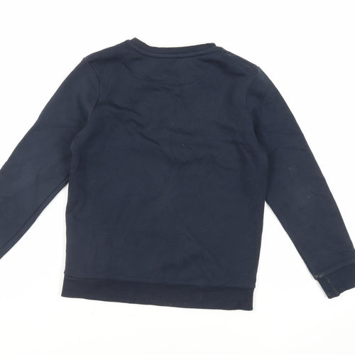 GOODMOVE Boys Blue Cotton Pullover Sweatshirt Size 9-10 Years Pullover